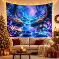 thumbnail image 3 of Glowing River in Enchanted Forest Mystical Fantasy for Nature Lovers Fantasy Art Decor Housewarming Gift Tapestry Wall Hanging for Bedroom and Living Room, 3 of 7