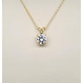 thumbnail image 2 of Women's Round Cut Cubic Zirconia Pendant, 14K Yellow Gold Plated Silver Solitaire Pendant, 2 of 2