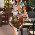 thumbnail image 3 of Balery Vibrant Field Of Blossoms Vestidos sueltos de manga corta para mujer, vestidos de verano 2025, vestidos casuales de corte A con vuelo., 3 of 6