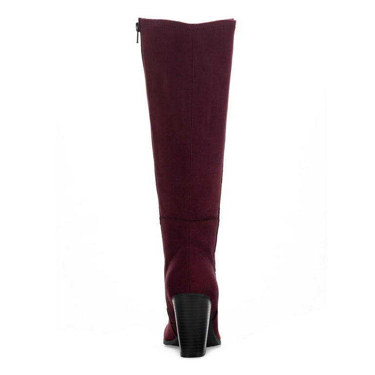 Burgundy stretch hotsell boots