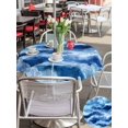 thumbnail image 4 of Outdoor Tablecloth with Umbrella Hole & Zipper, Blue Coastal Round Tablecloth 60 Inch, Modern Abstract Beach Waves Ocean Patio Table Cover Waterproof Table Cloth for Picnic/Party, 4 of 7