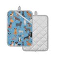 thumbnail image 2 of Pot Holders Set of 2 Heat Resistant 338℉ Kitchen Oven Gloves Potholder Cooking Baking Microwave Mitts Cute Different Dogs on Blue, 2 of 7