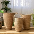 thumbnail image 4 of Grass Woven Flower Basket Flowers Hanging Plant Pots Outdoor Vase Bride, 4 of 8