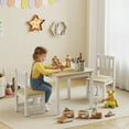 thumbnail image 2 of Qaba Kids Table and Chairs Set, Toddler Table and 2 Chair Set, Natural, 2 of 10