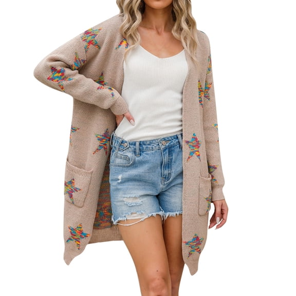 Vedolay Women Sweater Long Sleeve Cardigan Coats Knit Button up Tops 2023 Khaki,S