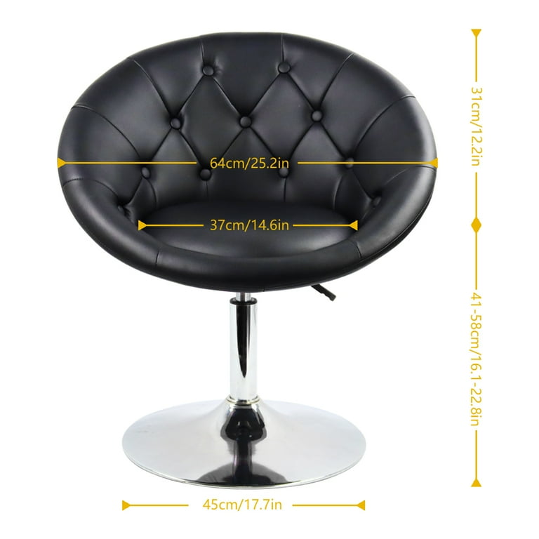 Black leather vanity chair deals