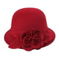 thumbnail image 2 of Clearance! Baberdicy Women's Autumn and Winter Flowers Round Top Casual Fisherman's Basin Cap Small Bowler Hat Hm, 2 of 4