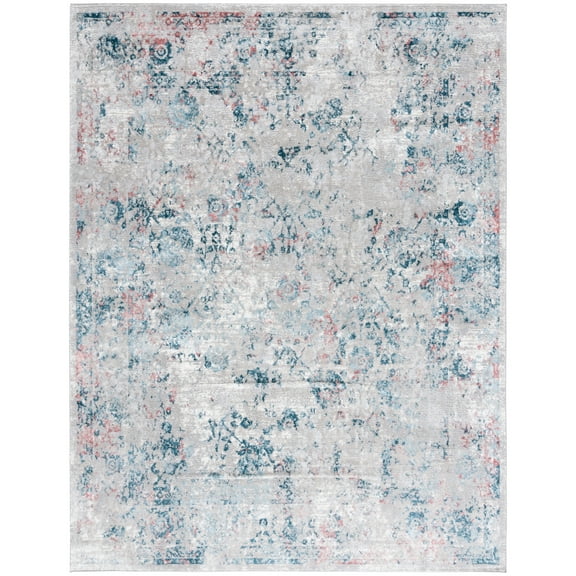 SAFAVIEH Meadow Adrian Medallion Area Rug, Light Grey/Blue, 8' x 10'
