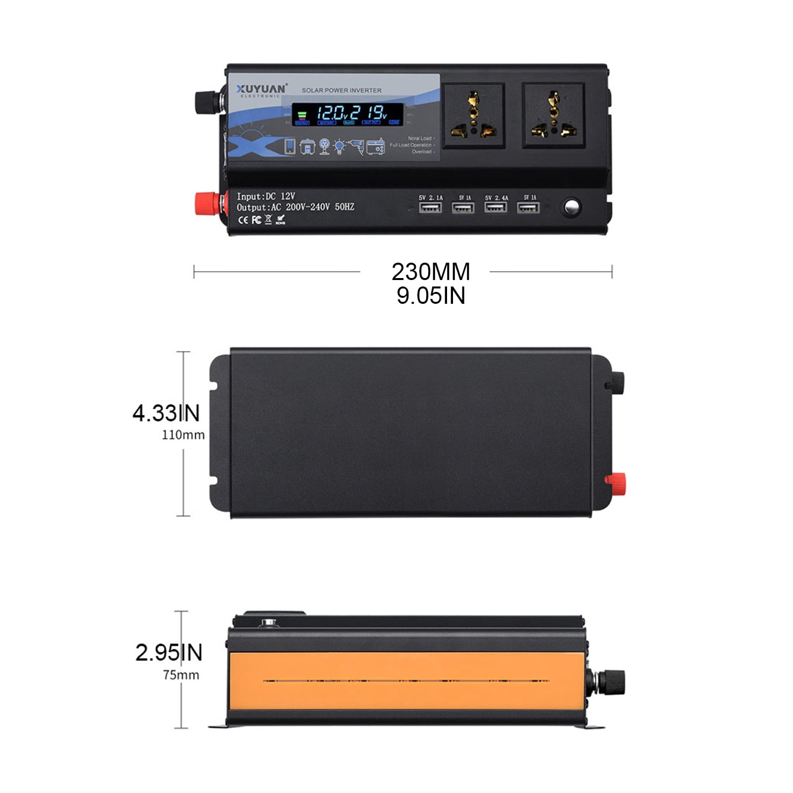 Pure Sine Wave Inverter 3000W - DC to AC Power Converter