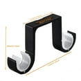 thumbnail image 4 of New Arrivals 2Pcs Double Curtain Rod Brackets Ceiling Mount Supports Aluminum Alloy Black, 4 of 8
