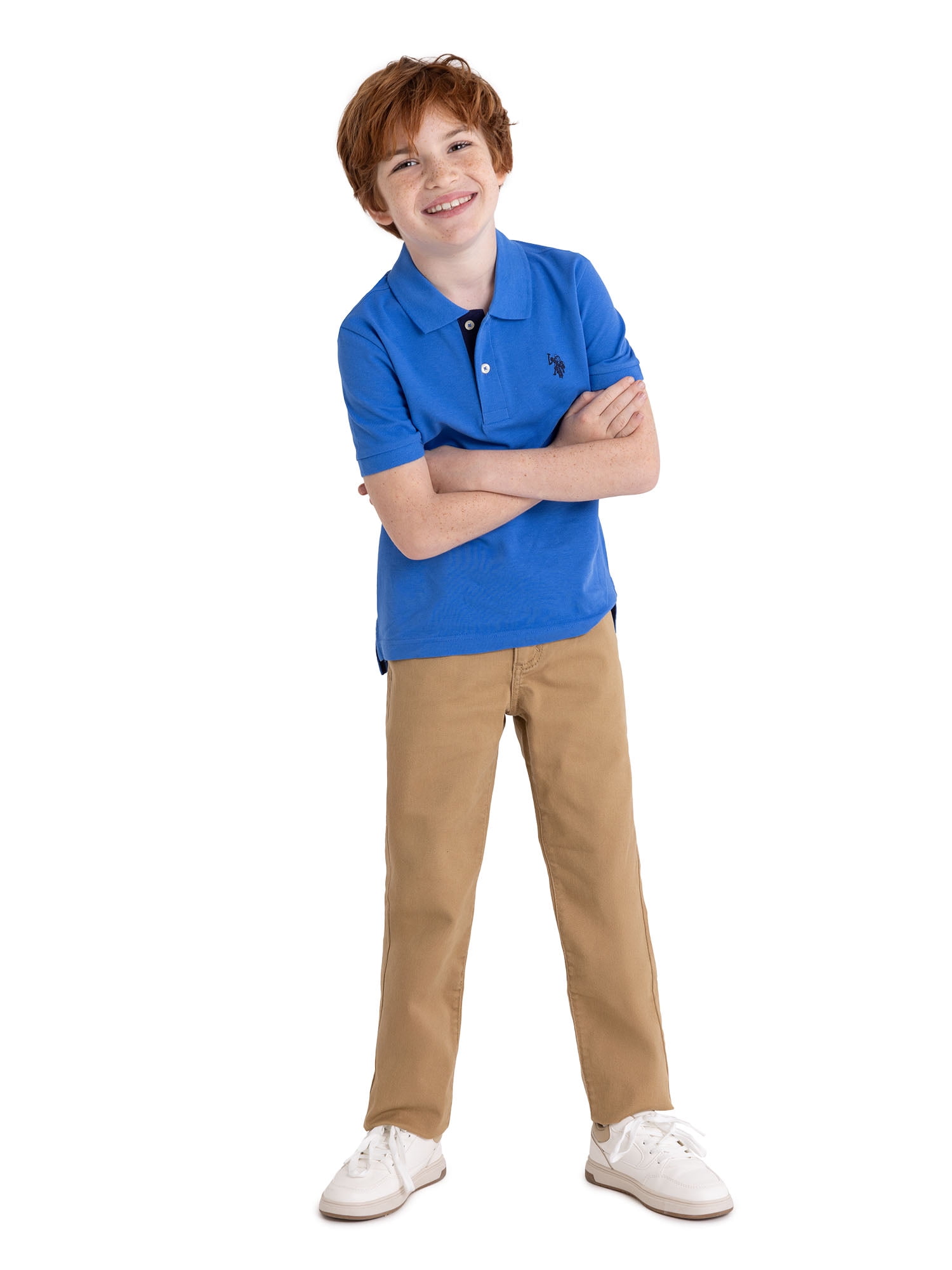 U.S. Polo Assn. Boys Pique Polo Shirt, 2-Pack, Sizes 4-18