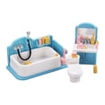 thumbnail image 1 of Juego de baño para casa de muñecas, accesorios, adornos para regalos de cumpleaños, decoraciones para casa de muñecas, incluye Mini lavabo, bañera,, 1 of 8