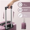 thumbnail image 4 of IVV 4-Piece Vertical Stripe Hardside Spinner Luggage Set, Lighweight Trolley Case Set with Aluminum Alloy Handles and Spinner Wheels, 16"/20"/24"/28", Violet, 4 of 9