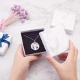 thumbnail image 4 of Paquete de 8 cajas de joyería de cartón cuadrado Kraft, caja con colgante de collar blanco de mármol para juego de joyas, 3,5x3,5x1,14 pulgadas, 4 of 5