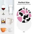 thumbnail image 6 of Vsdgher Cow Spots Leather Coasters for Drinks, Durable Drink Coasters 4 Set for Tabletop Protection, Luxurious Home Décor and Housewarming Gift ( {designName})Round Shape, 6 of 6