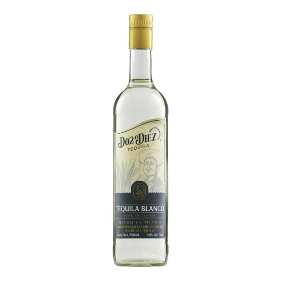 Tequila Dos o Diez Blanco 100% Agave Don Silverio 750 Ml Tequila Blanco