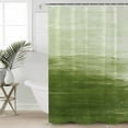 thumbnail image 4 of Shower Curtain Bathroom Set Abstract Gradient Stripe Lines Waterproof Fabric Shower Curtains with Grommets&Hooks Green and White Privacy Bath Curtain for Bathtub 72x72in, 4 of 7