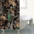 thumbnail image 4 of Brown Green Camo Leaves Branches Pattern Shower Curtain 36"x72" ,Bathroom Decorative Shower Curtains Set with 12 Hooks,Modern Waterproof Washable Shower Curtain, 4 of 6