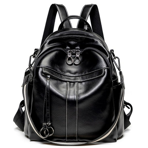 Coofit black faux leather backpack online
