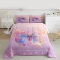 thumbnail image 2 of Homewish Gradient Colorful Butterfly Bedding Comforter Set,Flying Animal Twin Comforter Sets,Pink Loves Pattern Bedding Set For Girls Kids,Super Cozy Room Decor Reversible,2-Piece, 2 of 8