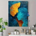 thumbnail image 4 of Blue Mother Child Silhouette Arabic Letter Canvas Emotional Modern Home Wall Decor, 4 of 8