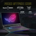 thumbnail image 2 of ASUS ROG Strix G15 15.6" FHD 144Hz Gaming Laptop, AMD Ryzen 7-4800H, 64GB RAM, 2TB PCIe SSD, Backlit Keyboard, GeForce RTX 3060 Graphics, Windows 11 Home, Gray, 32GB USB Card, 2 of 8