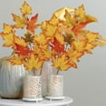 thumbnail image 3 of Bobasndm Fall Party Decorations Maple Leaves Artificial Leaves Silk Maple Leaves Fall Bouquet for Fall Indoor Outdoor Home Kitchen Fall Floral Arrangements Thanksgiving Decorations, 3 of 9