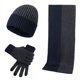 thumbnail image 1 of Gorro de invierno, bufanda, guantes para pantalla táctil para hombre, conjunto cálido de bufanda y gorro para hombre, 1 of 5