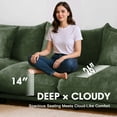thumbnail image 6 of Advwin 136" 4-Seater Modular Sectional Sofa, Modern Oversized Cloud Couch with Thick Cushions for Living Room, Bedroom, Apartment, Small Spaces, Green, 6 of 8