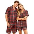 thumbnail image 2 of Couple Matching Pajamas Men and Women Silk Button Down Loungewear 2 Pieces Sleepwear Set S-Xxxxl(Men), 2 of 5