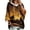 Gold, variant on FGVCTG Halloween Sweatshirts for Women Drawstring 3/4 Sleeve Halloween Hoodie Ghost Graphic Spooky Oversized Pullover Hoodies Beige M