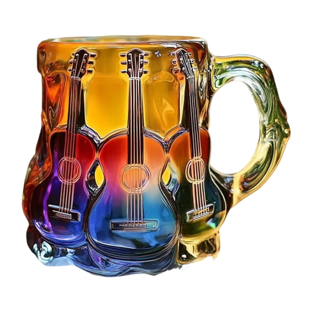 Taza de café con diseño de guitarra, colección de resina, adorno de escritorio novedoso y multiusos para Estilo A