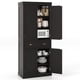 thumbnail image 1 of Costway Armario Despensa de 4 Puertas de 183 cm, Armario Alto Despensa de Cocina con Cajón y Estantes Ajustables, Aparador Independiente para Comedor, Sala de Estar, Pasillo, Negro/Marrón/Gris/Blanco, 1 of 7