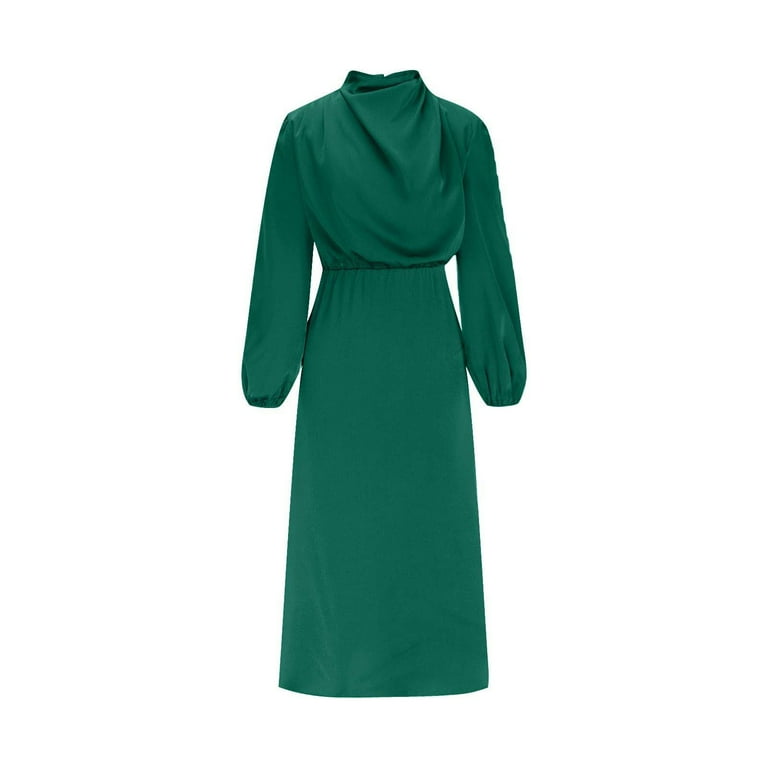 slim fit dress slacks Mac Duggal High Neck Long Sleeve Crystal Detail Dress main image 0