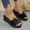 Black, variant on Eltusu Women Slide Sandals, No Slip Fashion Soft Bottom Open Toe Summer Wedge Shoes Hot Pink Size 7