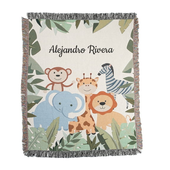 Personalize Woven Throw, 50X60, 100% Cotton, Unisex, Adults, Teens, and Seniors, Machine Washable.