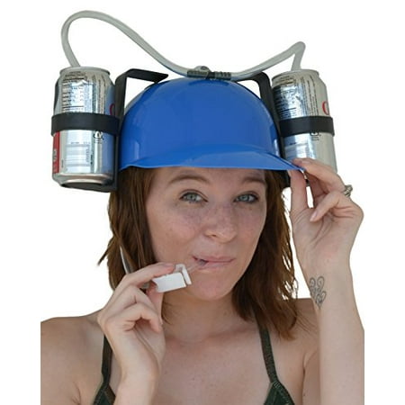 Fairly Odd Novelties Beer Soda Guzzler Helmet Drinking Party Hat, Blue