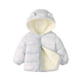thumbnail image 3 of Esaierr Autumn Winter Fleece Lined Cotton Jacket for Toddler Kids Boys Girls Ears Hooded Puffer Coats Printed Thickened Short Cotton Outerwear For1-6 Years Old, 3 of 8