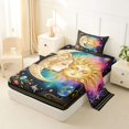 thumbnail image 2 of Homewish Boho Sun Moon Twin Sheets,Pink Purple Teal Gradient Galaxy Bedding,3 Pieces,1 Fitted Sheet and 1 Pillowcase, 2 of 6