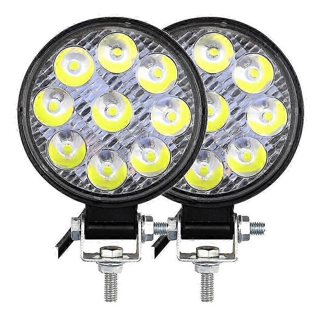 Faro de trabajo LED de 27 W y 9 LED, faro antiniebla delantero LED para coche de 12 V y 24 V para camión, SUV, 4x4, 4WD, faros delanteros de ingeniería todoterreno, faro redondo LED.