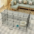 thumbnail image 2 of Pefilos 35" Pet Kennel, 32 pcs Folding Wire Dog Playpen for Small Animals, Guinea Pigs, Rabbits Kennel Crate Fence Tent, Black, 2 of 7