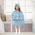 thumbnail image 7 of FORMRS Wearable Blanket Hoodie with Sleeves for Kids Cozy Flannel Sweatshirt, Blue Snowflake, 7 of 7