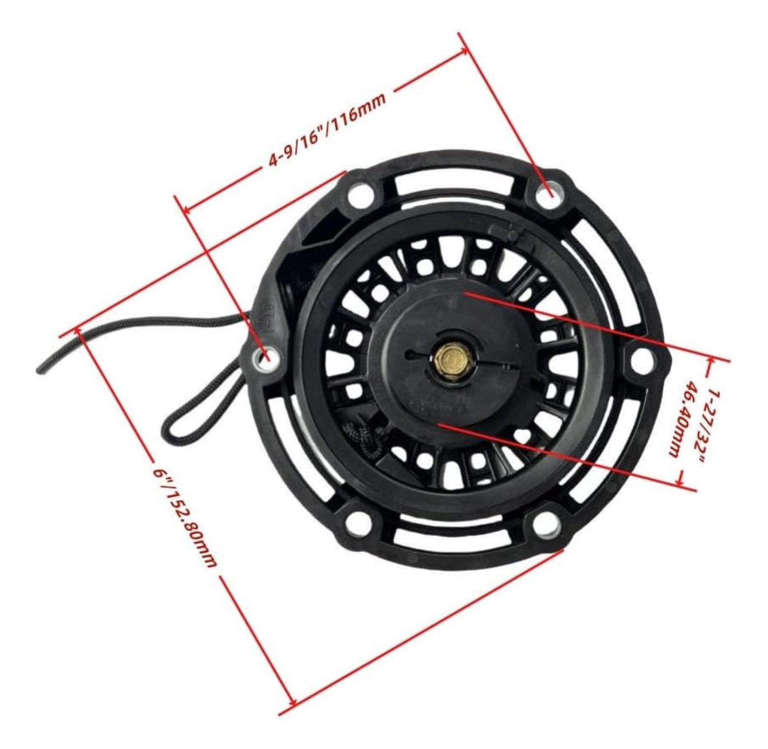 Recoil Starter with Handle and Bolts for Pulsar PG2300iS 2300W Inverter Generator for GENMAX GM2800iSAC GM2800iAE GM3200i GM3300i GM3500iAED GM4000iSAPC GM4000iSBEPC 145cc Inverter Generator