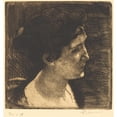 thumbnail image 2 of Albert Besnard 20x21 Black Ornate Framed Double Matted Museum Art Print Titled: Woman in Full Profile (Grand Profil De Femme) (1892), 2 of 5