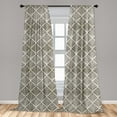 thumbnail image 5 of Ambesonne Damask Curtains, Vintage Floral Design, Pair of 28"x63", Off White and Black, 5 of 5