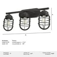 thumbnail image 6 of Hunter - Starklake 3-light Noble Bronze, Medium Size Vanity Light, Dimmable, for Bedrooms, Kitchens, Dining, Living Rooms - 19044, 6 of 7