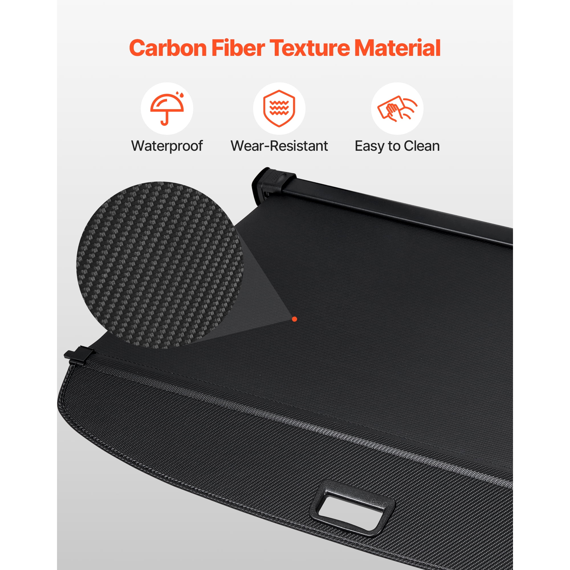 KFFKFF Retractable Cargo Cover, Carbon Fiber-Style Trunk Privacy Shield, Anti-Peeping Security Shade, Easy-to-Install Car Accessory, Compatible with Toyota RAV4 2019-2025 5-Seater