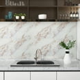 thumbnail image 4 of CHIHUT 17.7"×100" Marble Countertop Contact Paper Self Adhesive Removable White Gold Matte Marble Wallpaper for Countertops Waterproof Kitchen Countertop Peel and Stick Wallpaper for Cabinet Shelf, 4 of 8
