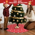 thumbnail image 5 of 36 Inch Christmas Tree Skirt – Velvet Plush Tree Mat, Soft Thickened Polyester with Red Ties, Single-Sided Printing, Available in 30in/36in/48in, Perfect for Holiday Xmas Tree Decoration, 5 of 7