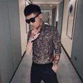 thumbnail image 3 of Camisa de hombre Hip Hop negra Camisas masculinas Gráficos geniales Tops de alta calidad Lujo Hipster Original Trendyol con cuello Xxl Estética, 3 of 5